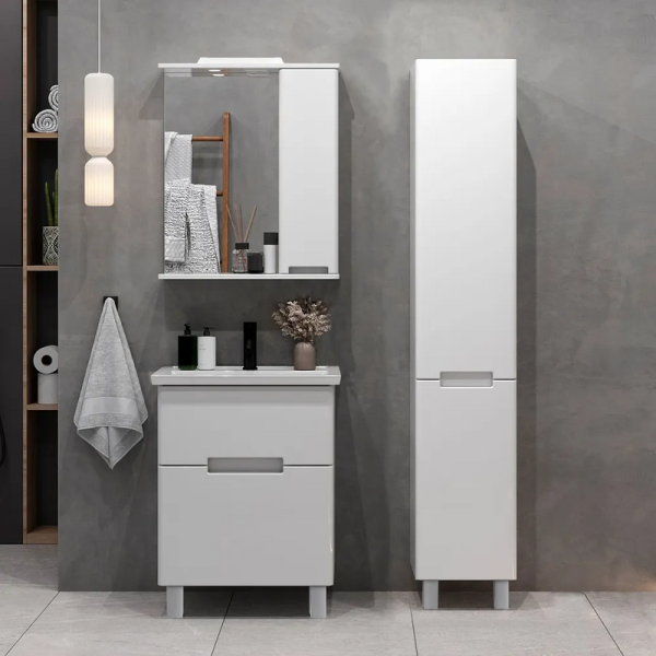 Мебель для ванной комнаты SanStar Ориана 50 напольная, белая, раковина Sanita luxe Fest 50