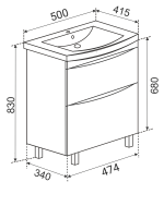 Тумба с раковиной Emmy Клермонт 50