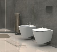 Унитаз подвесной beWash Alesta ALKA054H1VE0W5SZ0 с сиденьем микролифт, с функцией биде, со смесителем
