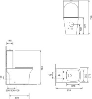 Унитаз-компакт напольный SantiLine SL-5023 с микролифтом