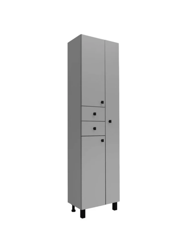 Шкаф-пенал для ванной Runo Эконом мебель 50 R серый
