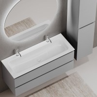 Мебель для ванной комнаты Sancos Folk 120 на двоих, ergraut soft