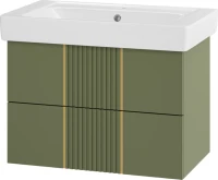 Мебель для ванной комнаты Brevita Vega 80 подвесная, зеленая, золото