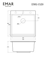 Мойка кухонная Emar Quartz EMQ-1520.Q Берилл Мойка кухонная Emar Quartz EMQ-1520.Q Берилл