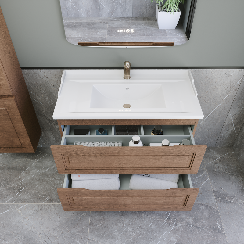 Тумба с раковиной Caprigo Wales 90 светлый орех