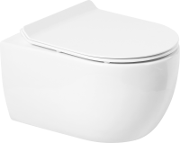 Унитаз подвесной Art&Max Bologna AM211CHR/AM211SC безободковый, с микролифтом, белый