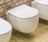 Унитаз подвесной Art&Max Bologna AM211CHR/AM211SC безободковый, с микролифтом, белый