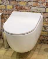 Унитаз подвесной Art&Max Bologna AM211CHR/AM211SC безободковый, с микролифтом, белый