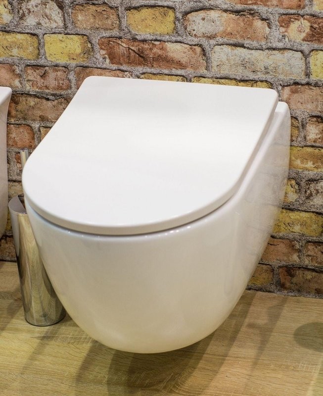 Унитаз подвесной Art&Max Bologna AM211CHR/AM211SC безободковый, с микролифтом, белый