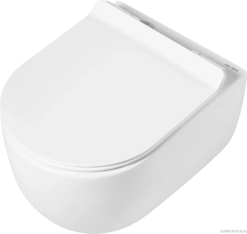 Унитаз подвесной Art&Max Bologna AM211CHR/AM211SC безободковый, с микролифтом, белый