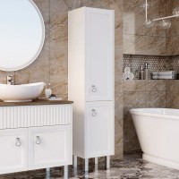 Шкаф пенал для ванной ASB-Woodline Риола 40 слоновая кость
