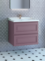 Тумба с раковиной Caprigo Wales Смальти 70 лиловая