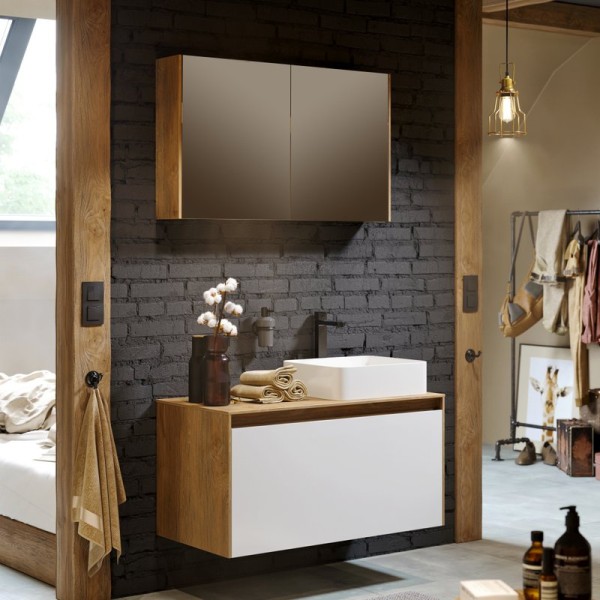 Мебель для ванной комнаты Aqwella 5 stars Mobi 100 дуб балтийский, белая