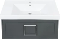 Тумба с раковиной La Fenice Cubo 80 серая, ручка белая