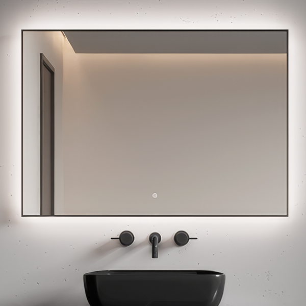 Зеркало Armadi Art 543-100 70 с подсветкой, диммером, с антизапотевателем, матовый графит