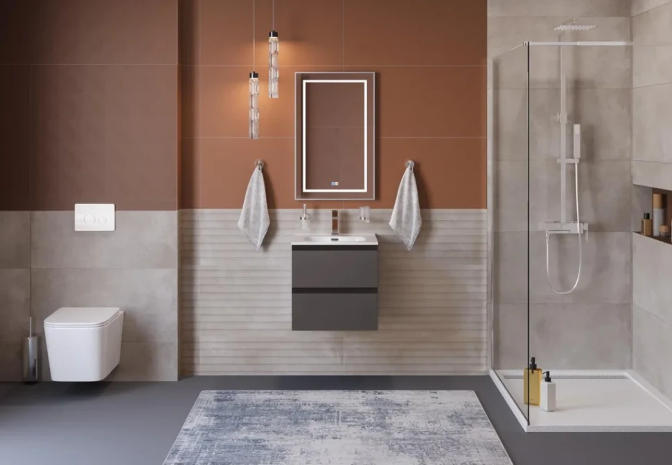 Тумба под раковину без столешницы BelBagno Kraft 39 50 подвесная, матовая темно-серая