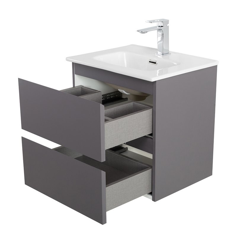 Тумба под раковину без столешницы BelBagno Kraft 39 50 подвесная, матовая темно-серая