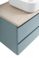 Тумба под раковину со столешницей BelBagno Kraft 100 подвесная, матовая голубая, столешница kep-100-mco
