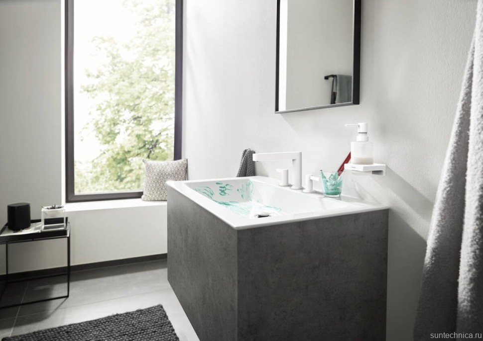 Смеситель для раковины Hansgrohe Finoris 110 76033700 матовый белый