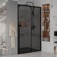 Душевая дверь в нишу Ambassador Intense 110022202IBB 130 см, профиль черный