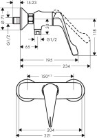 Смеситель для душа Hansgrohe Novus 71926000