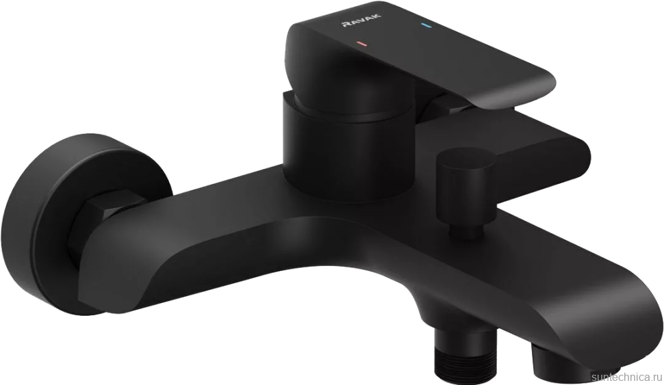 Смеситель для ванны с душем Ravak Flat X070175 черный матовый