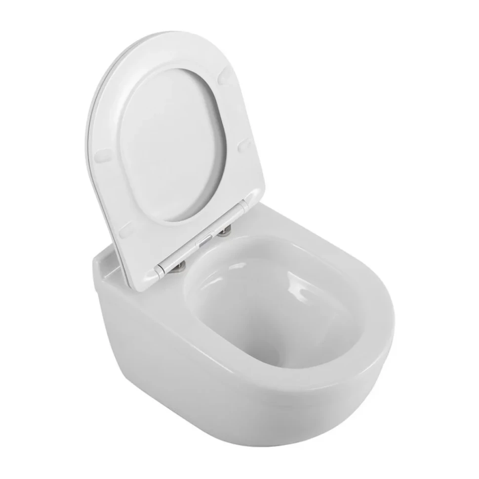Унитаз подвесной BelBagno Senso-Tor BB017CH-TOR/SC безободковый, с микролифтом, смыв торнадо, белый глянцевый