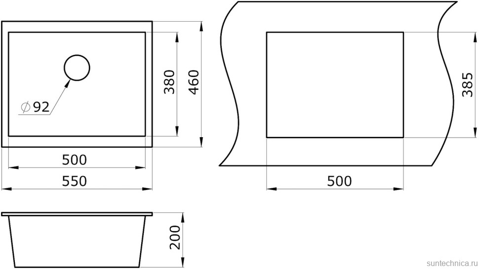 Комплект Мойка Paulmark Gera 60 PM205546-BLM черный металлик + Смеситель Lemark Comfort LM3074C с гибким изливом, хром, черный + Измельчитель Bone Crusher BC 910-SL-Slim Line