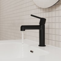 Смеситель для раковины IDDIS AIGBL00i01K с донным клапаном, черный