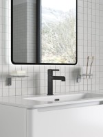 Смеситель для раковины IDDIS AIGBL00i01K с донным клапаном, черный