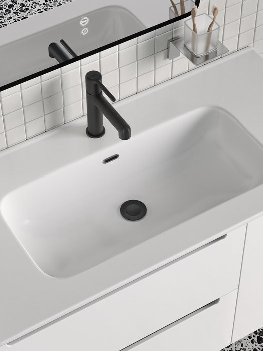 Смеситель для раковины IDDIS AIGBL00i01K с донным клапаном, черный