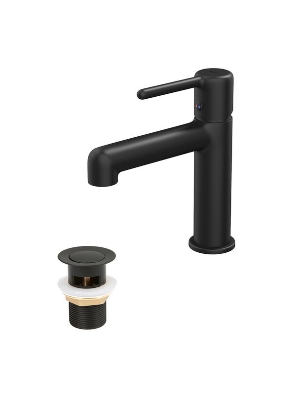 Смеситель для раковины IDDIS AIGBL00i01K с донным клапаном, черный