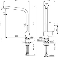 Смеситель для кухни Ideal Standard Ceraline BC174XG черный