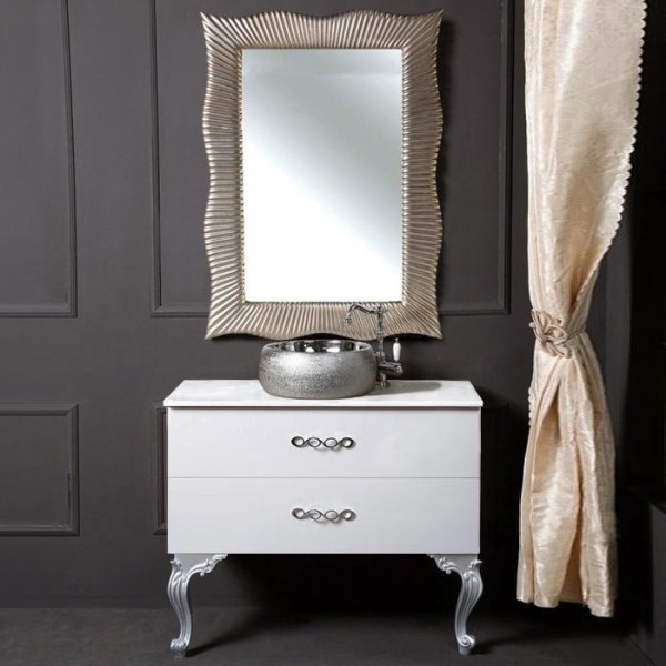 Мебель для ванной комнаты Armadi Art NeoArt 100 белая с ручками Wave хром, с ножками