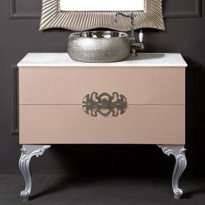 Тумба с раковиной Armadi Art NeoArt 100 капучино с ручками Ajur хром, с ножками