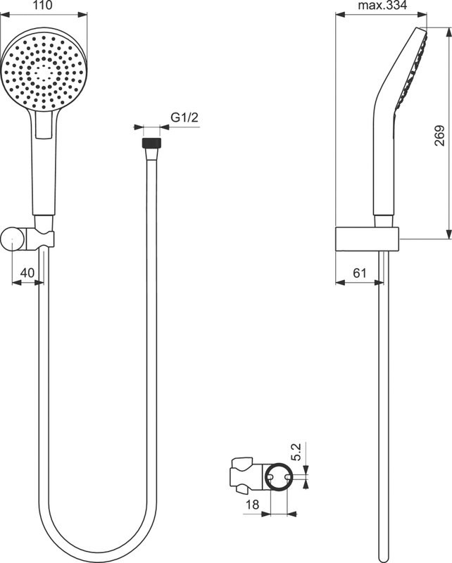 Душевой комплект Ideal Standard Ceraflex BC447AA С ВНУТРЕННЕЙ ЧАСТЬЮ