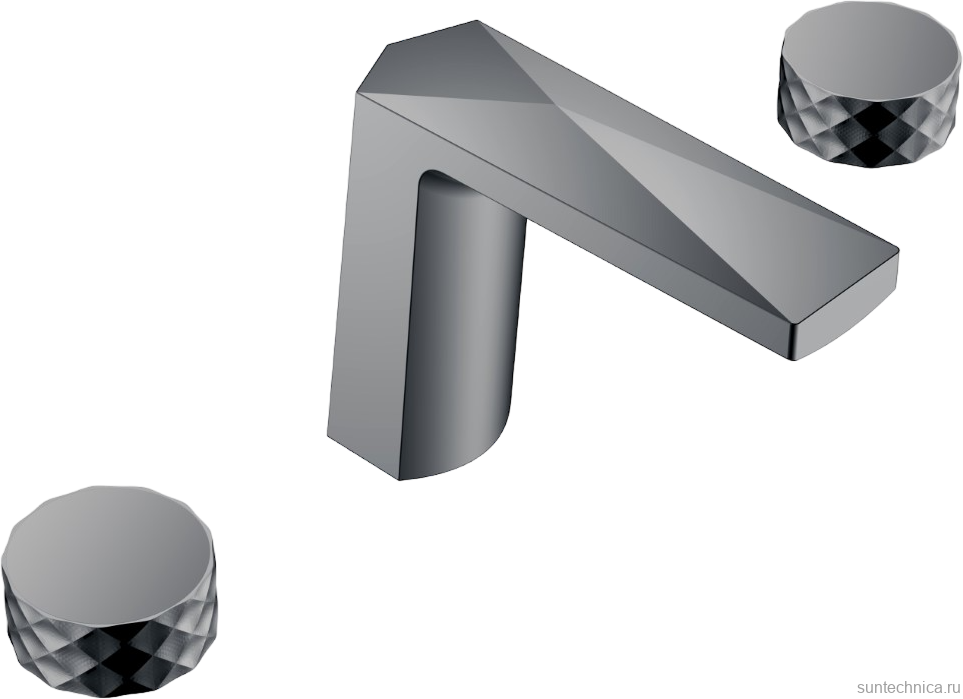 Смеситель на борт ванны Boheme Venturo 150-SGM-DIAMOND shine gun metal