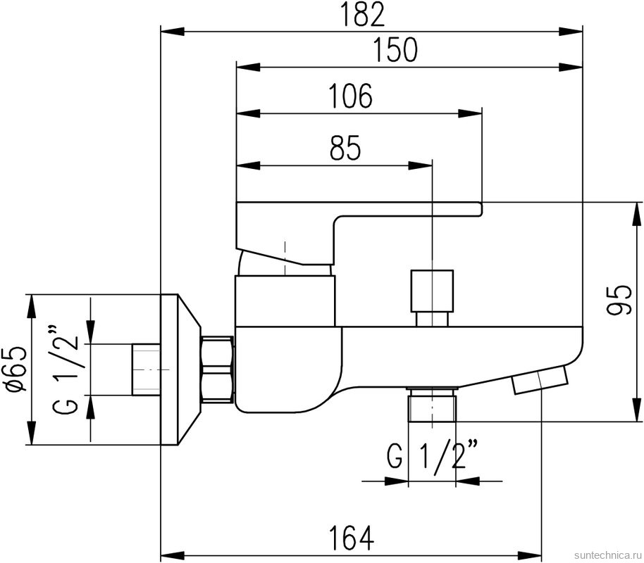 Смеситель для ванны с душем Rav Slezak Vltava VT454.5CB белый, хром