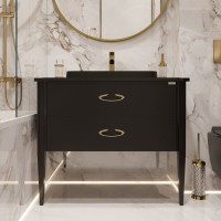 Тумба с раковиной STWORKI Luna 100 black matt