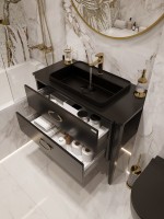 Тумба с раковиной STWORKI Luna 100 black matt