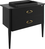 Тумба с раковиной STWORKI Luna 100 black matt