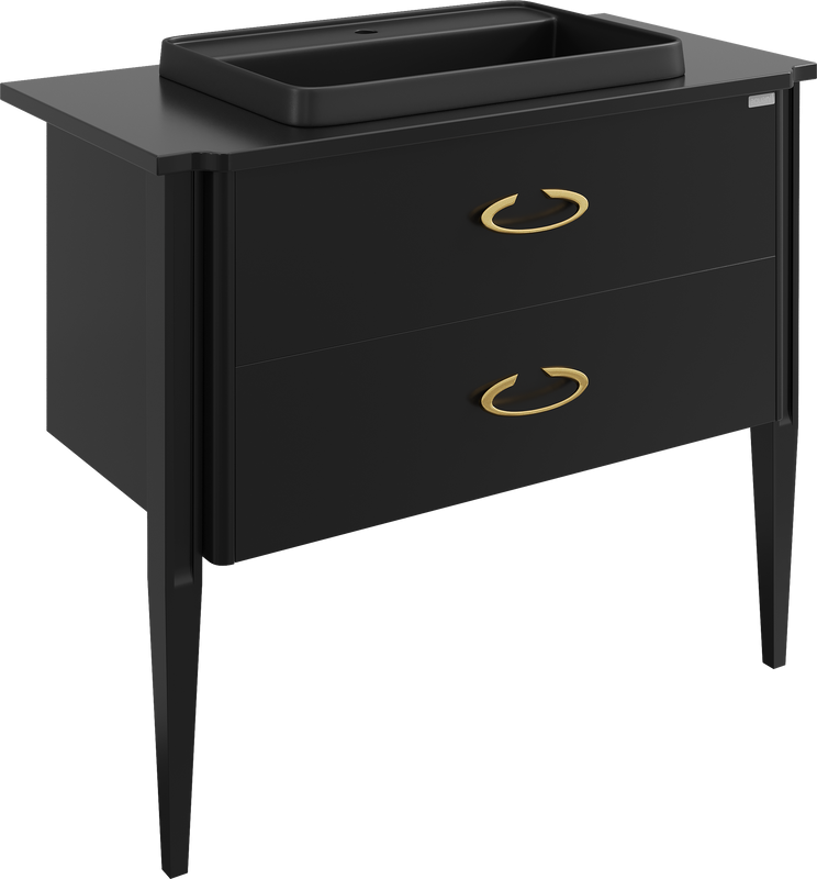 Тумба с раковиной STWORKI Luna 100 black matt