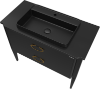 Тумба с раковиной STWORKI Luna 100 black matt