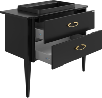 Тумба с раковиной STWORKI Luna 100 black matt