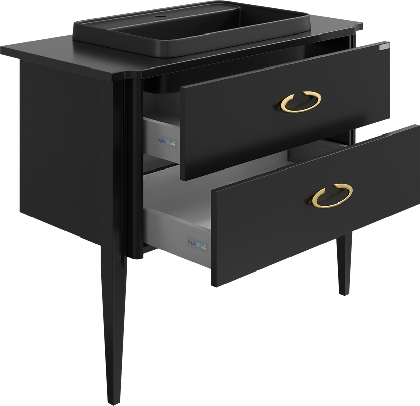 Тумба с раковиной STWORKI Luna 100 black matt