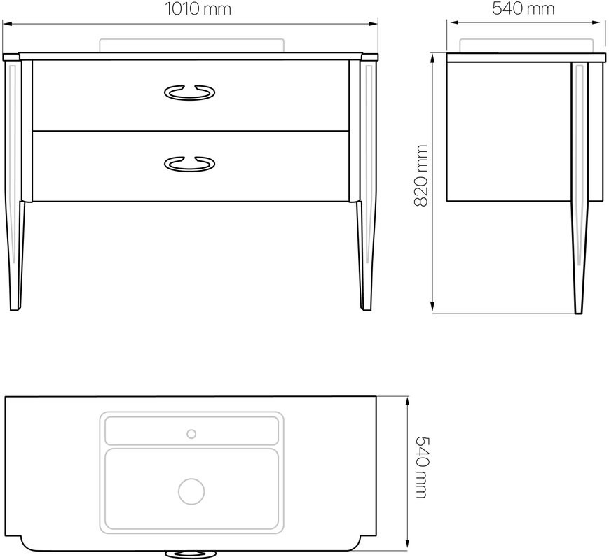 Тумба с раковиной STWORKI Luna 100 black matt
