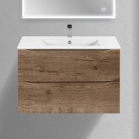 Тумба с раковиной Vincea Mia Slim 80, 2 ящика, дуб винтаж