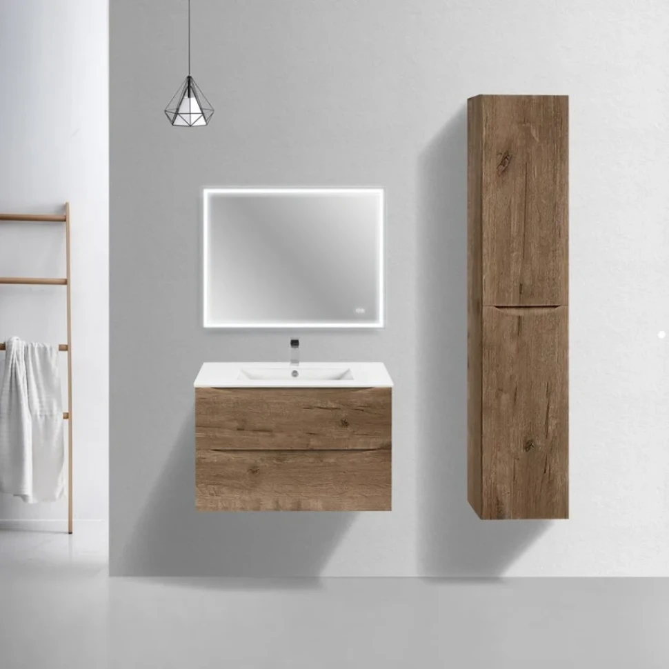 Тумба с раковиной Vincea Mia Slim 80, 2 ящика, дуб винтаж