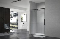 Душевая дверь в нишу Terminus Альба 1DS140х220B 140х220, черная