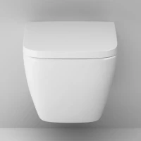 Комплект Унитаз подвесной AM.PM Gem C901701SC безободковый, с микролифтом + Инсталляция TECE Base 9400413 4 в 1 с кнопкой смыва